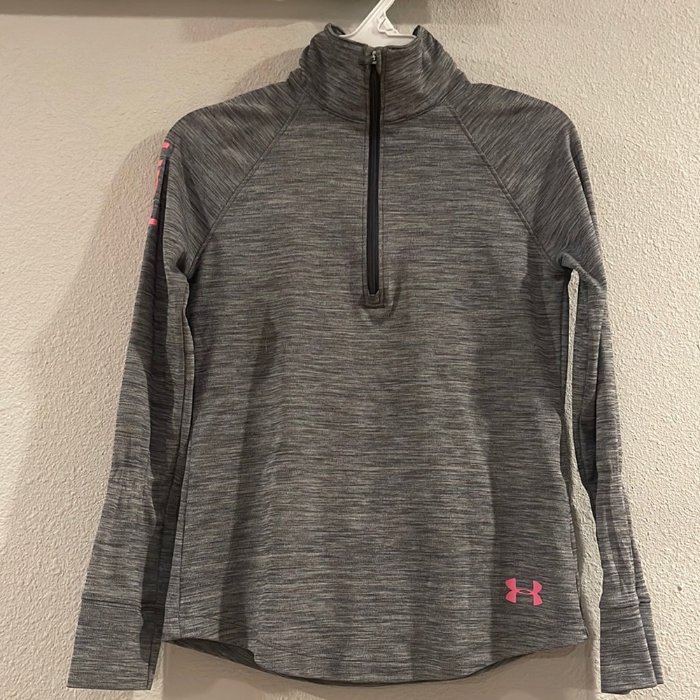 Under Armour gray 1/4 zip sweatshirt, Youth size S